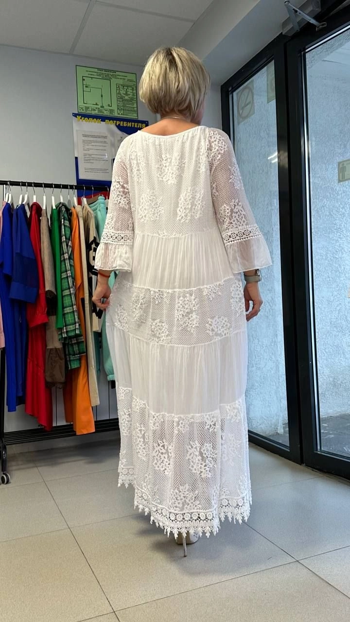 Платье воздушное легкое белого цвета MODLAV ML4238-1