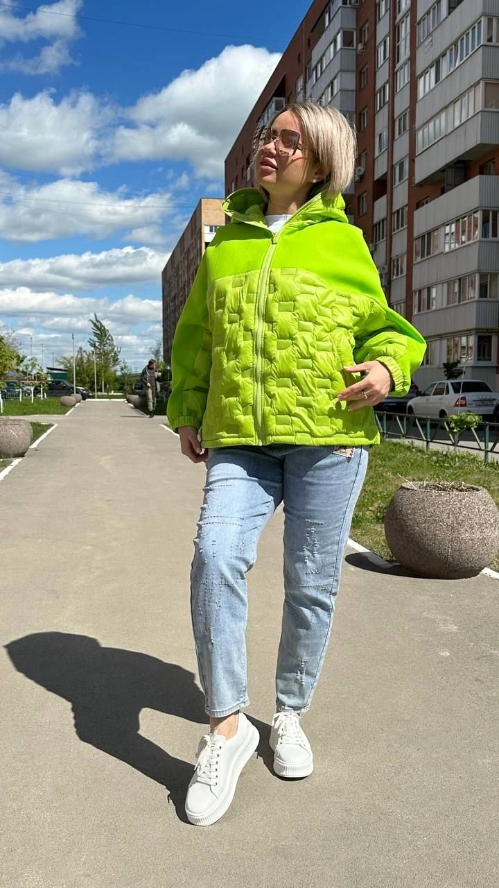 Модная куртка - бомбер салатового цвета MODLAV ML4263-39