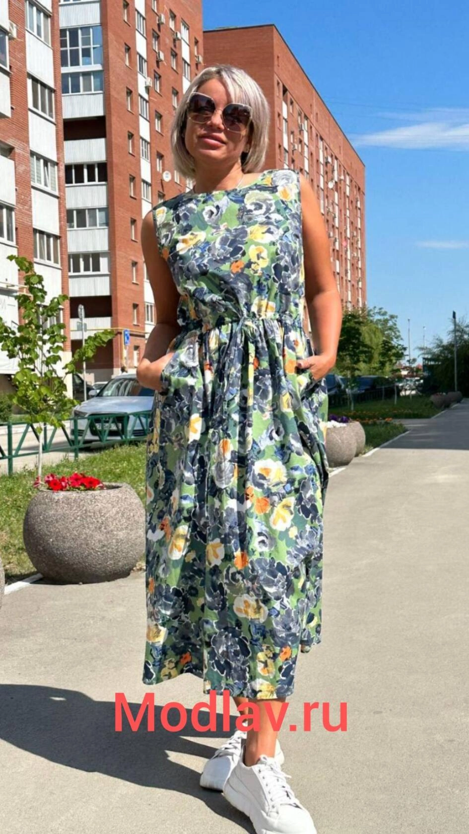 Платье летнее без рукавов мультиколор MODLAV ML4362-562