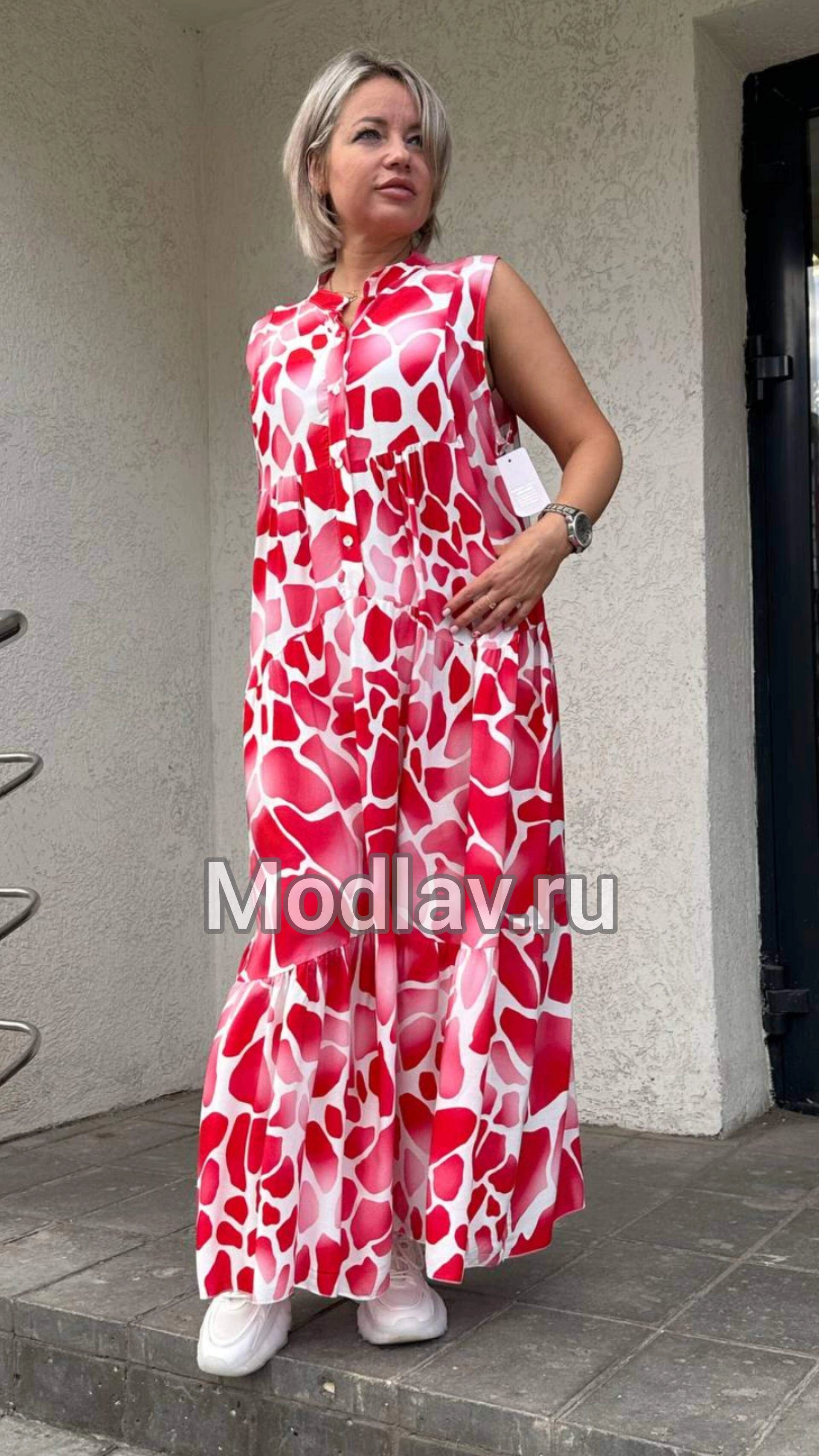 Платье лёгкое красного цвета MODLAV ML4391-5