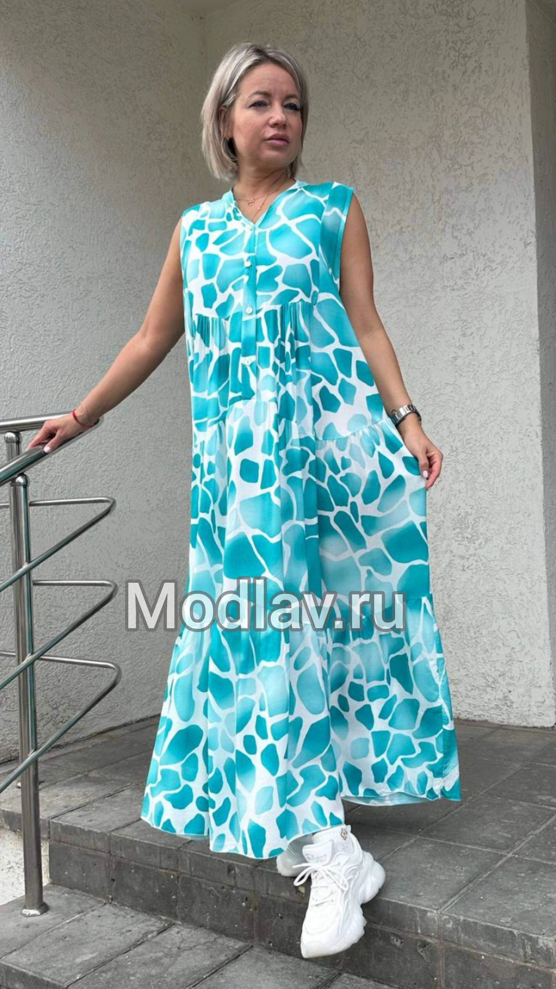 Платье лёгкое бюрюзового цвета MODLAV ML4391-10