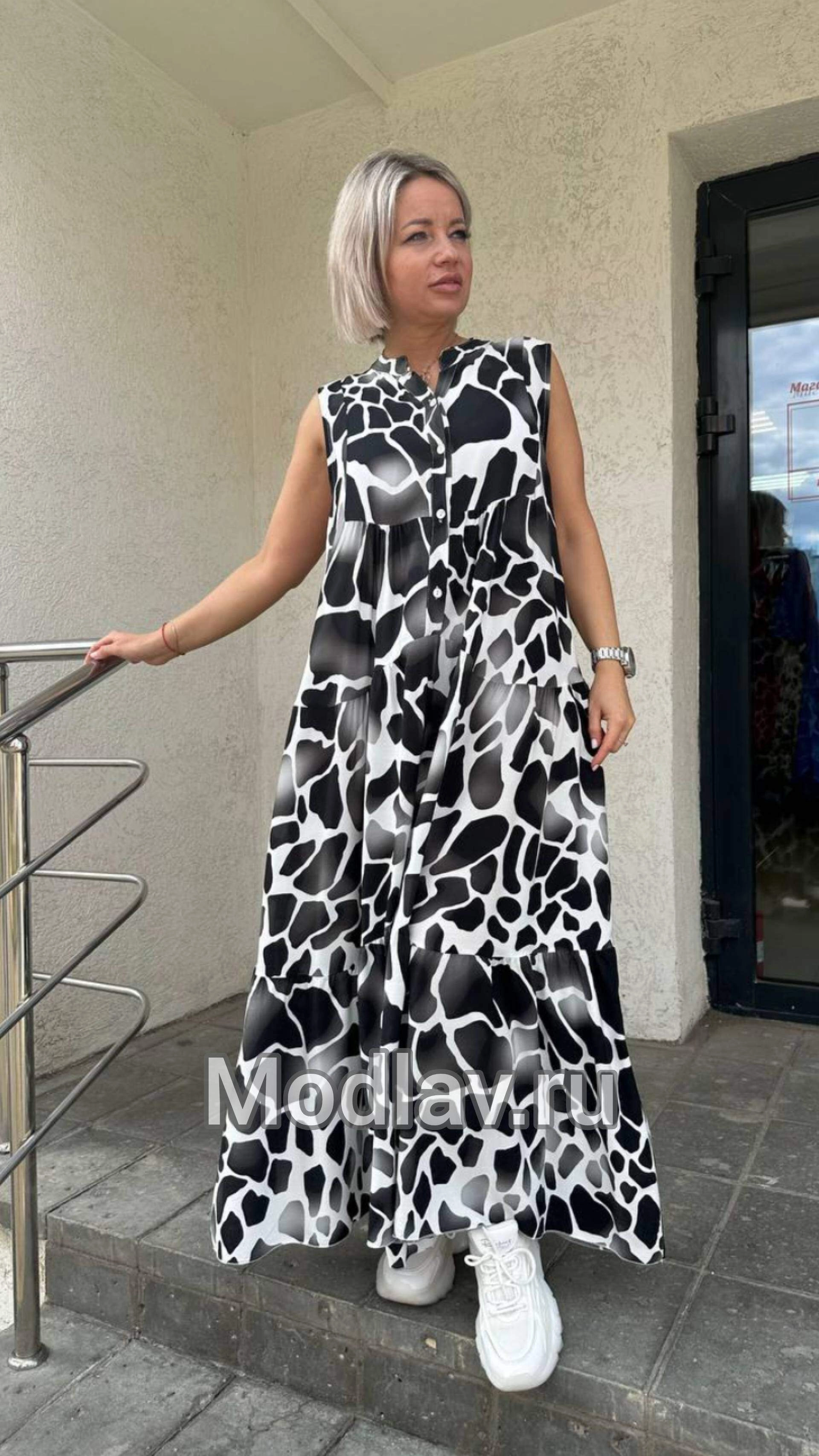 Платье лёгкое черного цвета MODLAV ML4391-13
