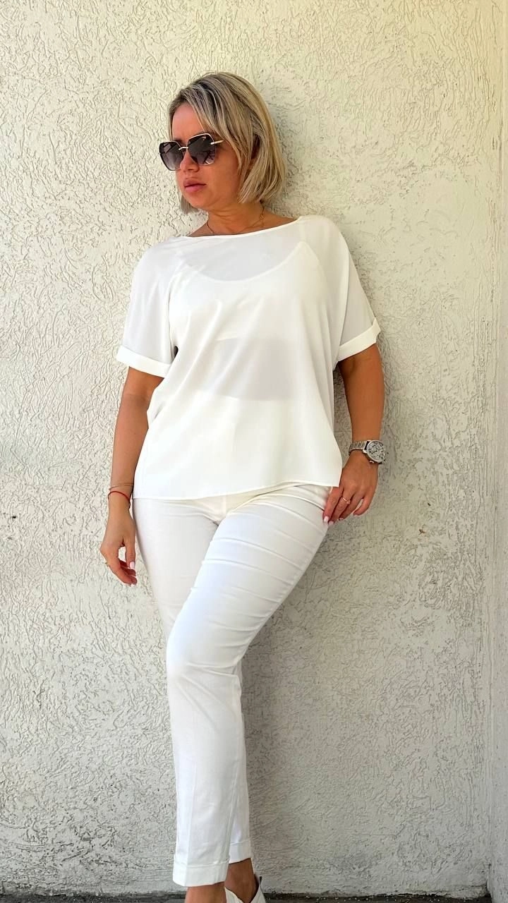 Блуза стильная белого цвета MODLAV ML4402-1
