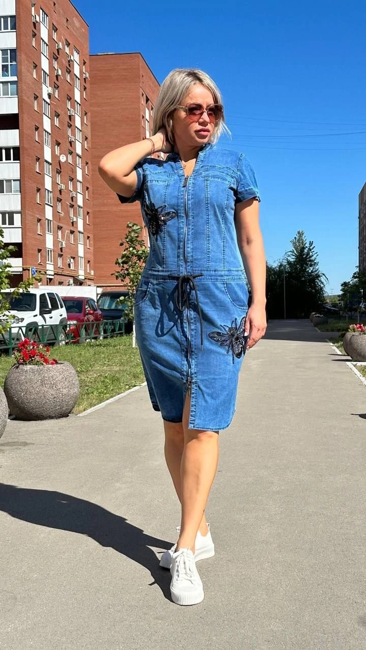 Платье стильное джинсового цвета MODLAV ML4433-17