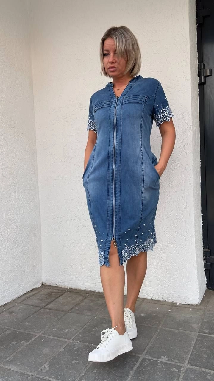 Платье стильное джинсового цвета MODLAV ML4434-17