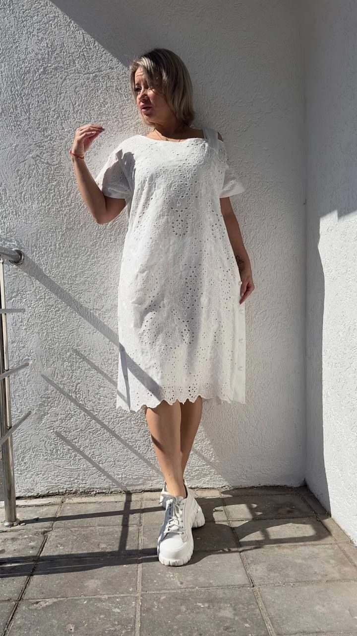 Платье элегантное белого цвета MODLAV ML4448-1