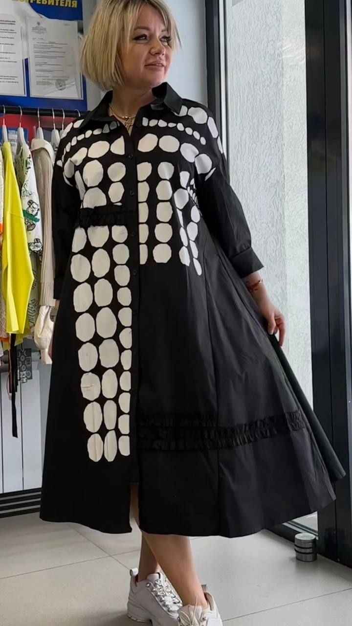 Платье стильное черно-белое черно-белого цвета MODLAV ML4757-25