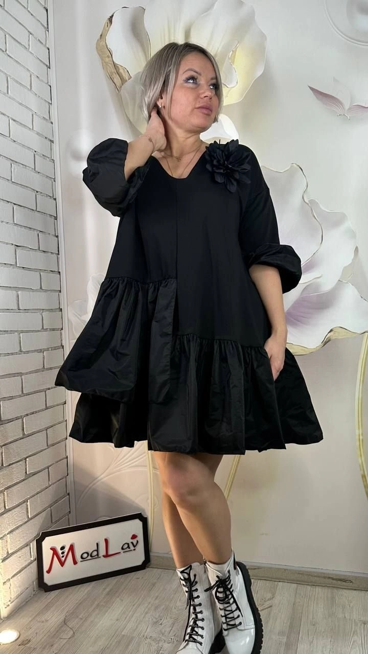Платье женственное черного цвета MODLAV ML4840-13