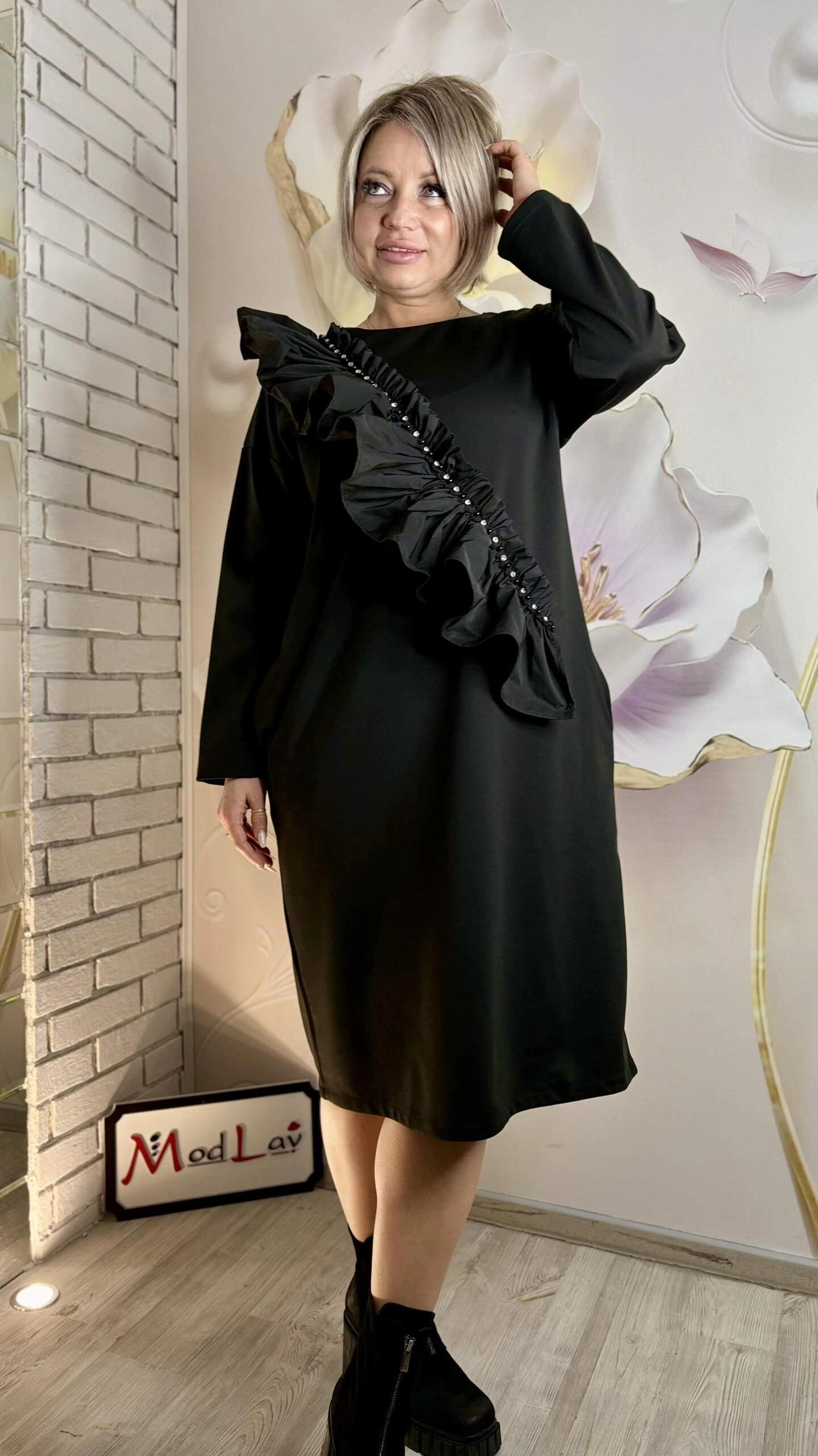 Платье эффектное черного цвета MODLAV ML4892-13
