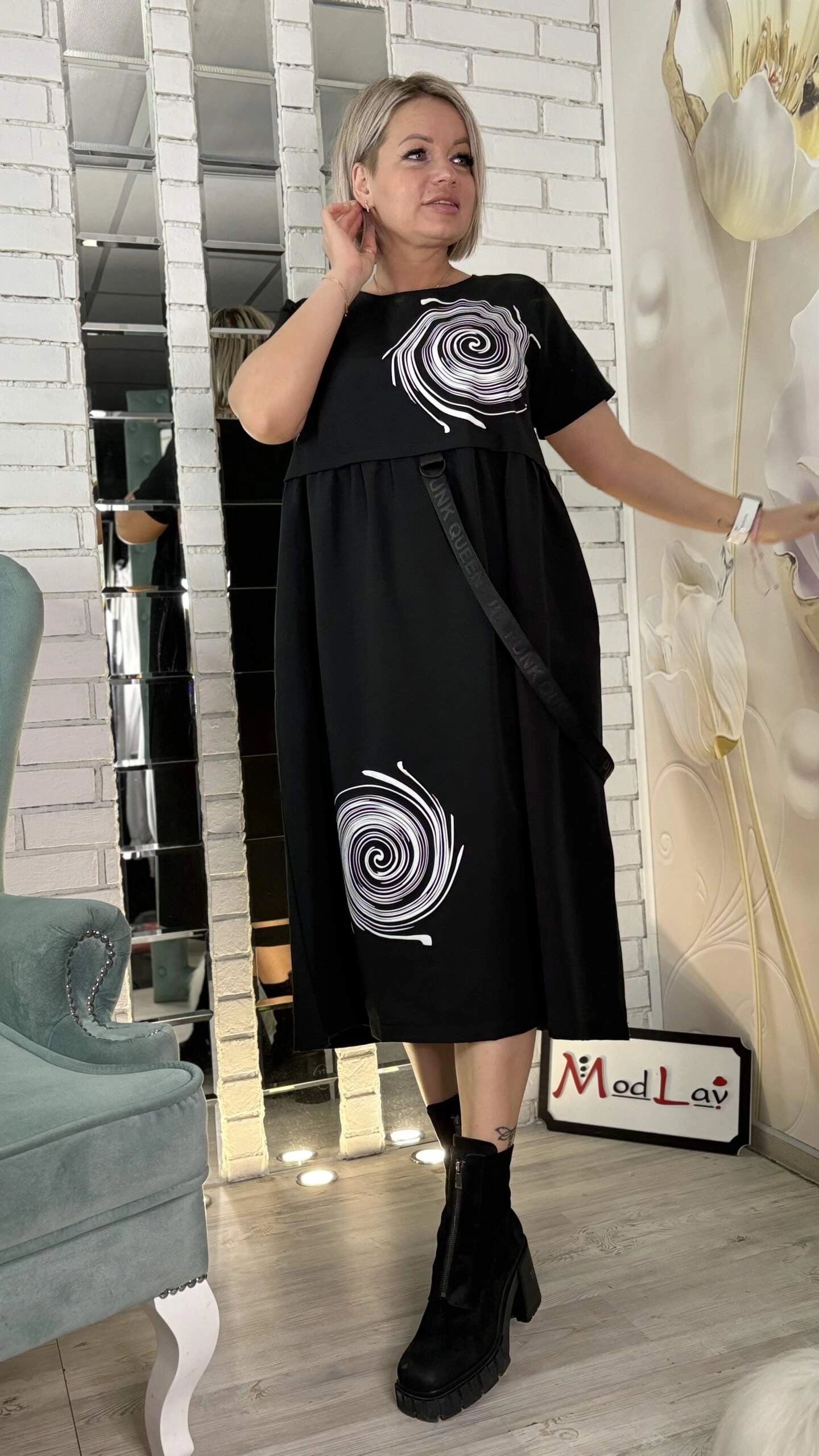 Платье стильное из Турции черного цвета MODLAV ML4973-13