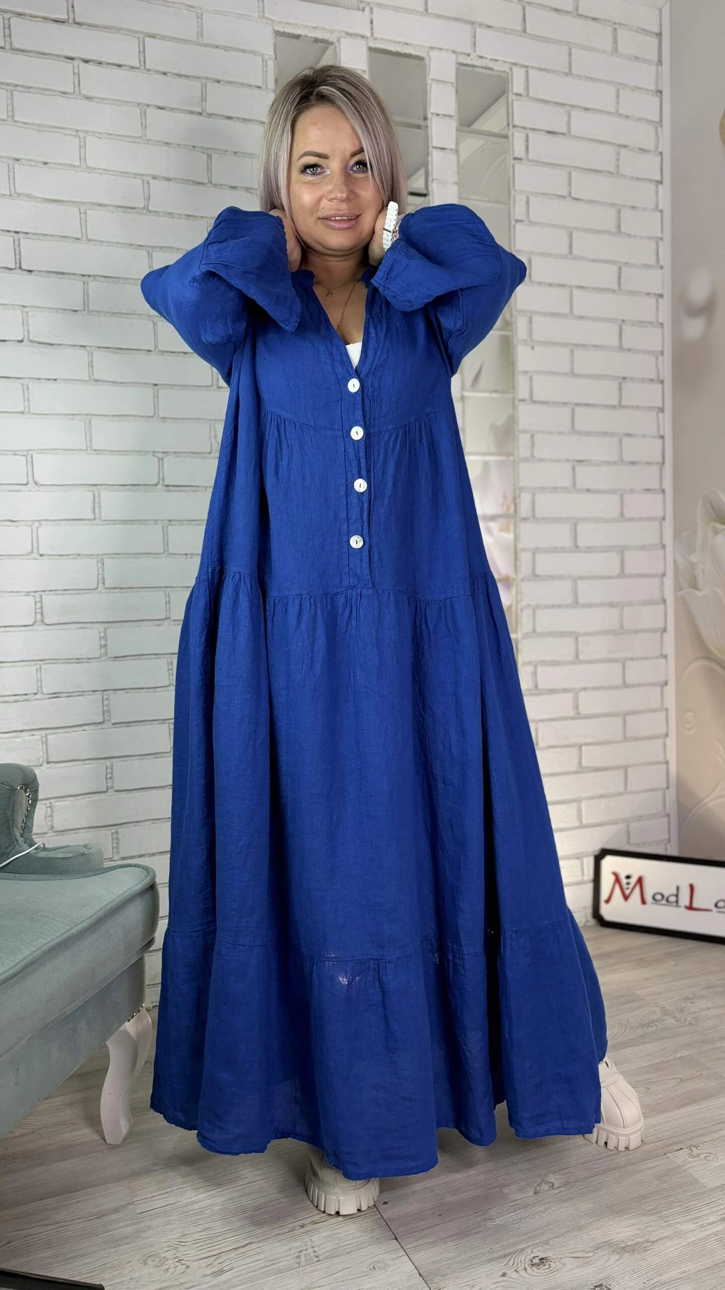 Платье в стиле Boho - Шик из Италии цвета электрик MODLAV ML5002-3