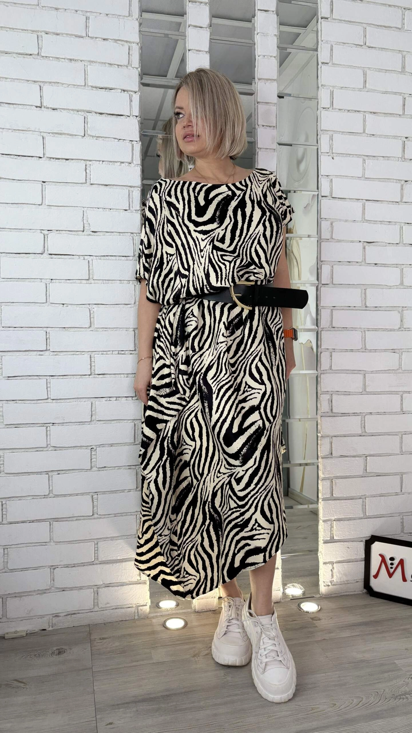 Платье оригинальное из Турции черно-белого цвета MODLAV ML5031-25