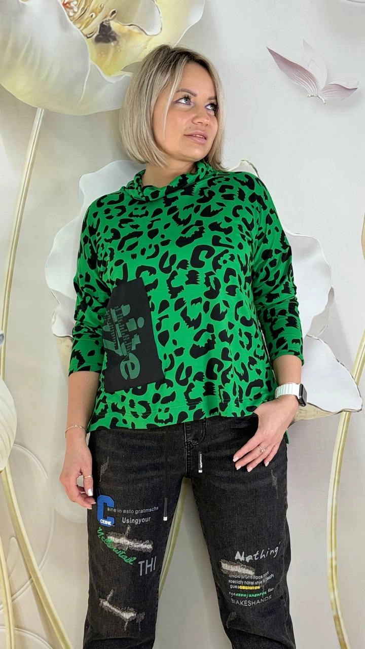 Блуза с воротом-хомут зеленого цвета MODLAV ML4940-783