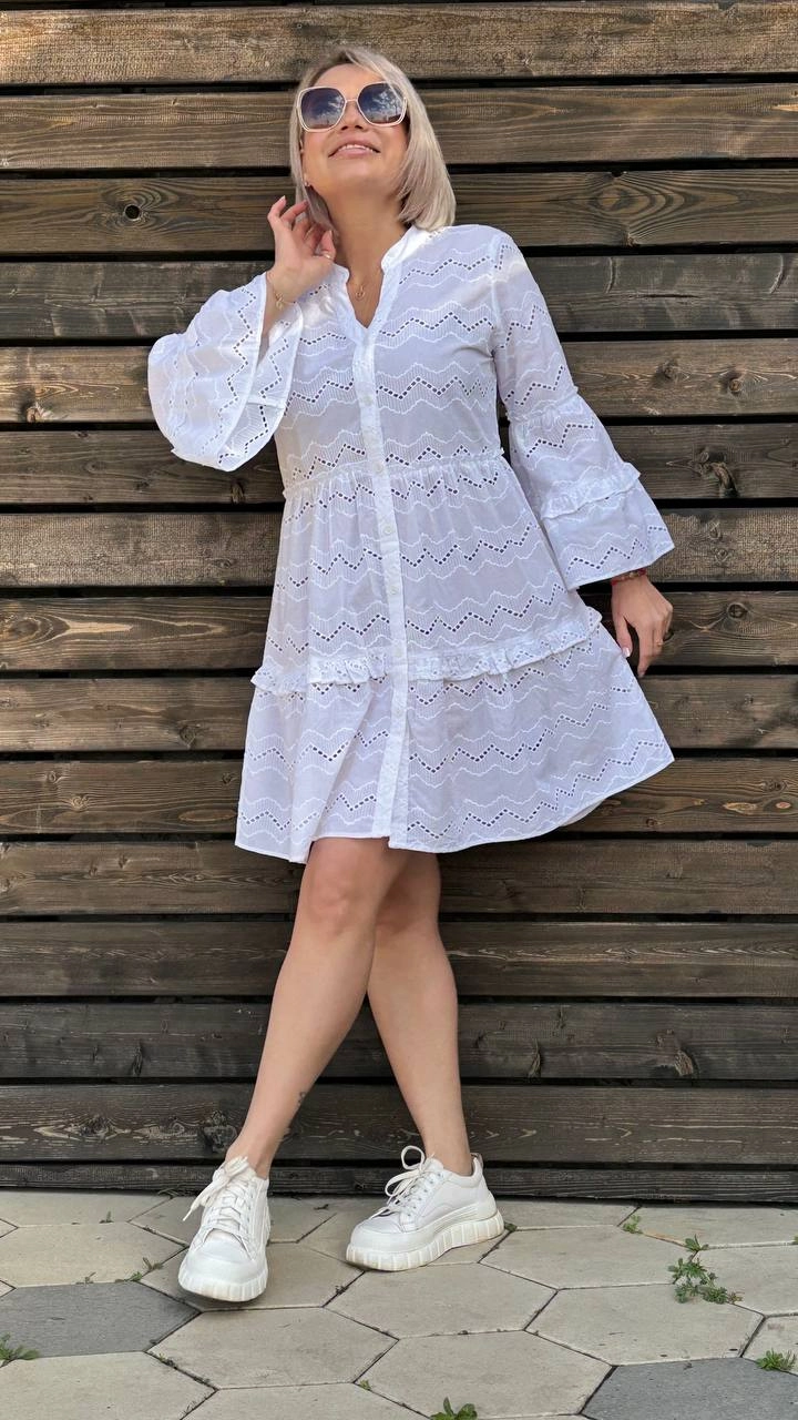 Платье - туник из Индии белого цвета MODLAV ML5104-1