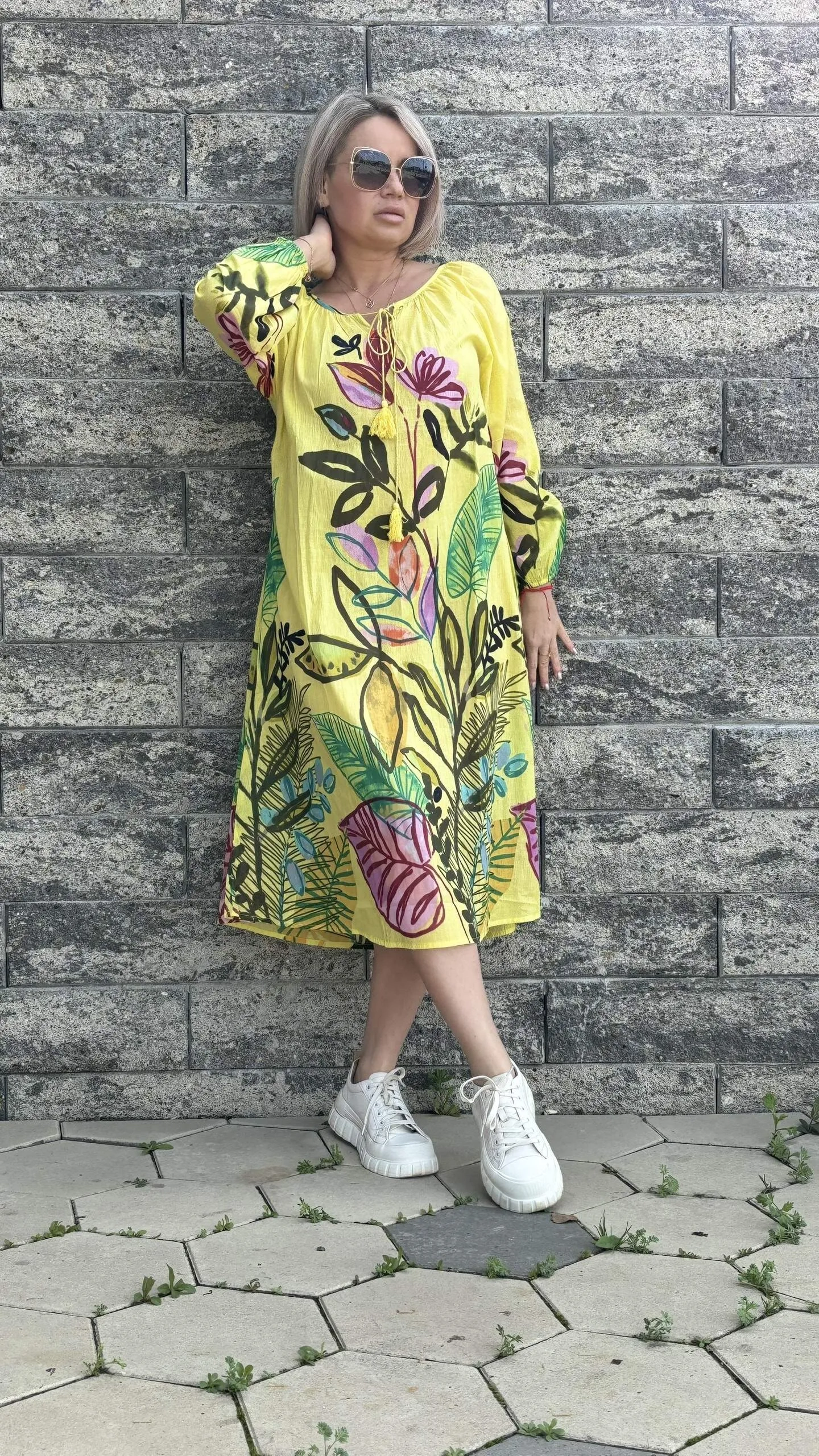 Платье пляжное из Индии желтого цвета MODLAV ML5112-14
