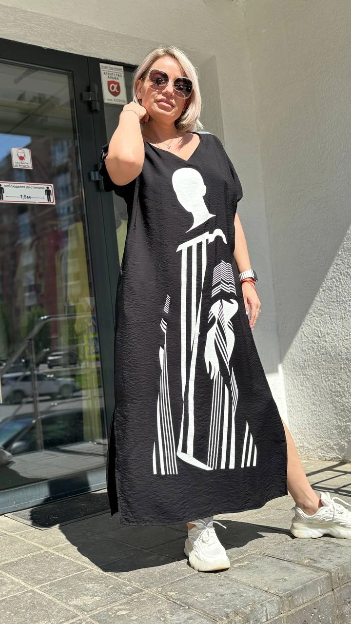 Платье стильное из Турции черного цвета MODLAV ML5158-13