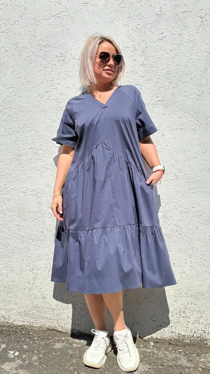 Платье нескучная классика из Турции синего цвета MODLAV ML5160-7