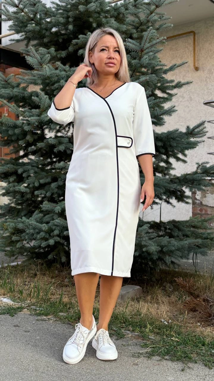 Платье классика белого цвета MODLAV ML5321-1
