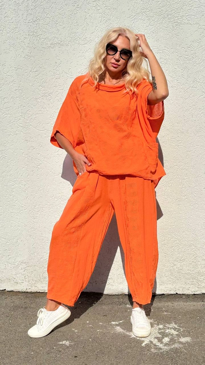 Костюм в стиле Boho из Италии оранжевого цвета MODLAV ML5302-6