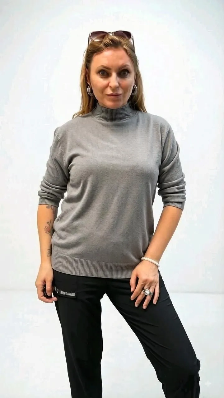 Джемпер с горлом серого цвета MODLAV ML6846-29