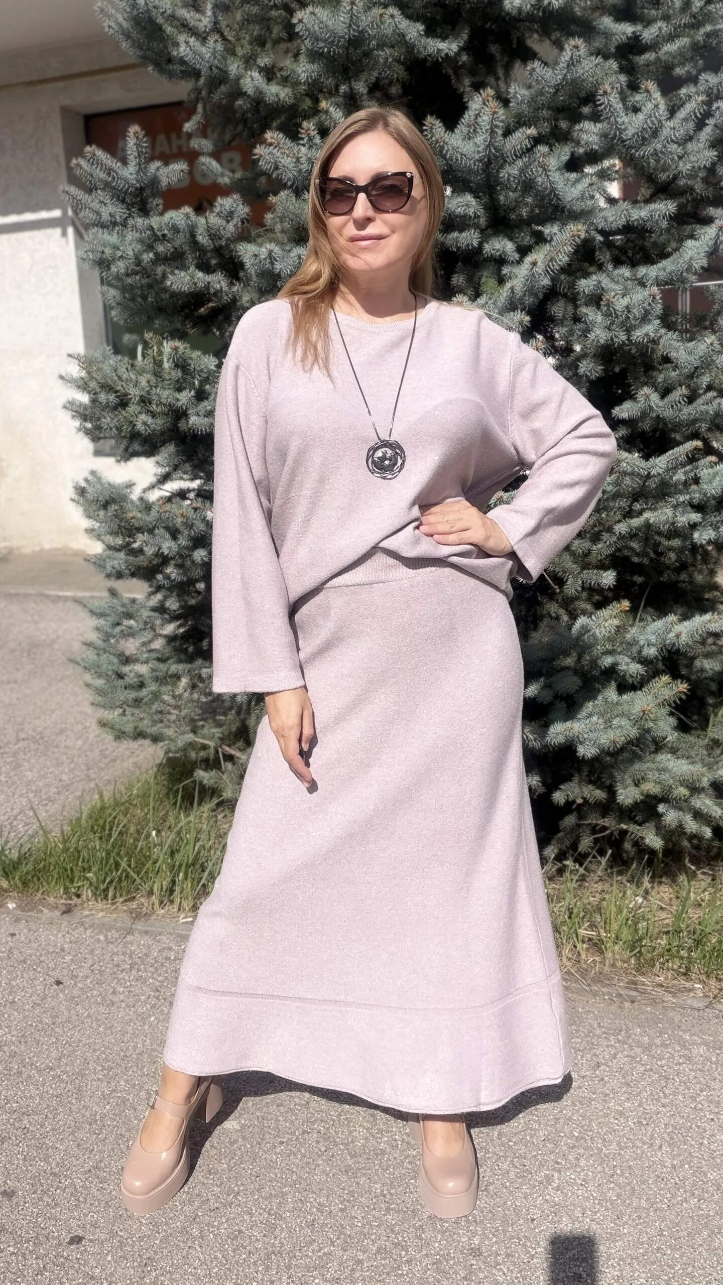 Костюм двойка с Юбкой цвета пудры MODLAV ML6927-299