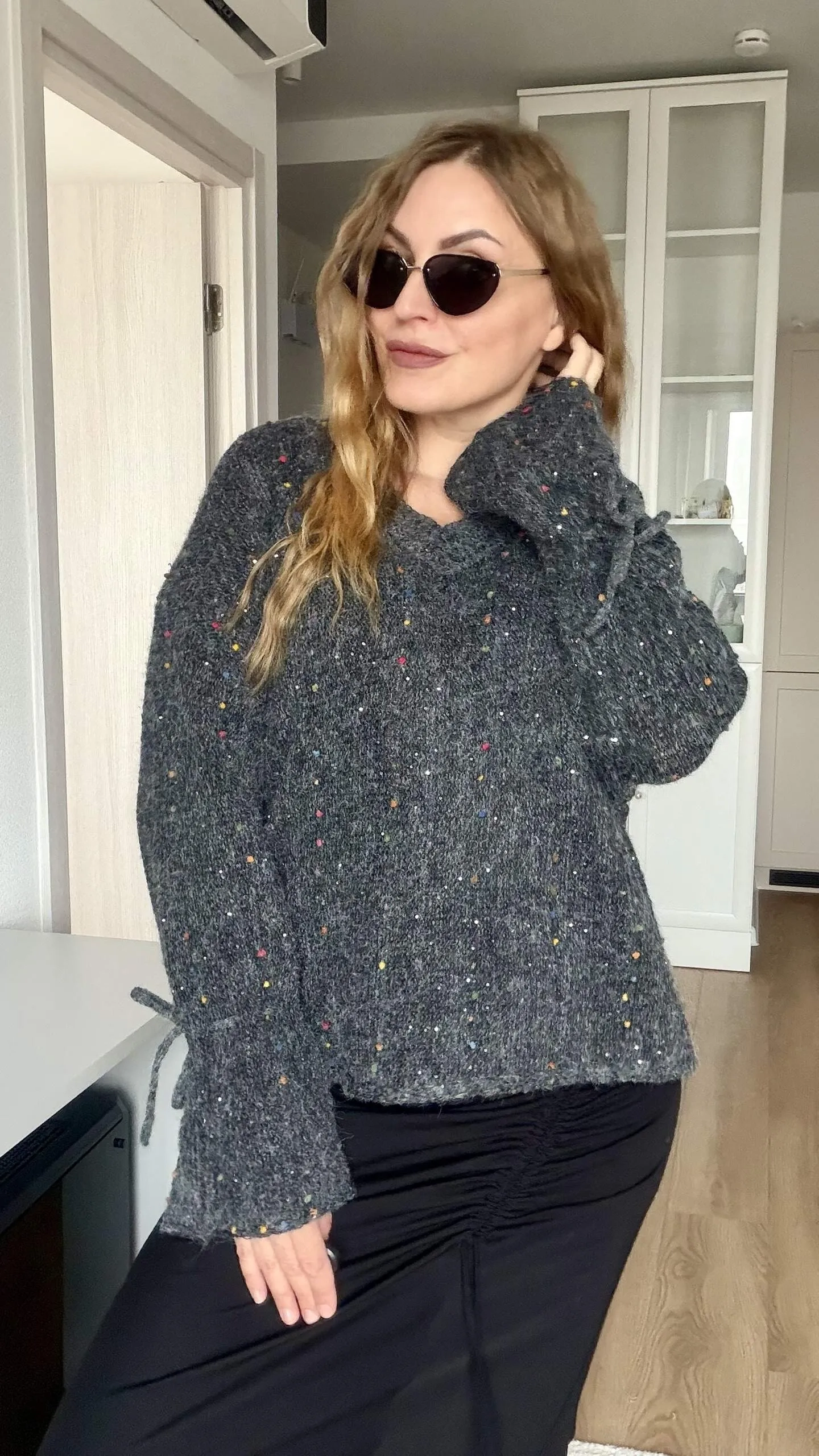 Джемпер мягкий нежный цвет графита MODLAV ML6998-38