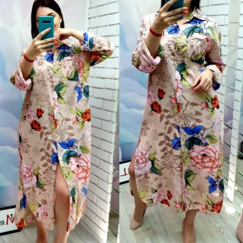 Платье- Рубашка цвета пудры MODLAV ML2001-299