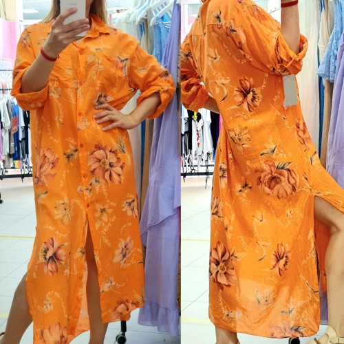 Платье-Рубашка оранжевого цвета MODLAV ML3036-6