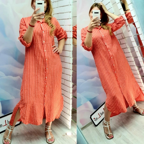 Платье-Рубашка бюрюзового цвета MODLAV ML3038-10