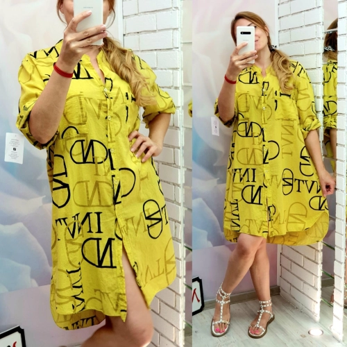 Платье-Туника горчичного цвета MODLAV ML3051-30
