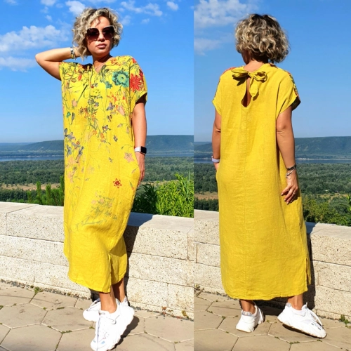 Платье горчичного цвета MODLAV ML3698-30