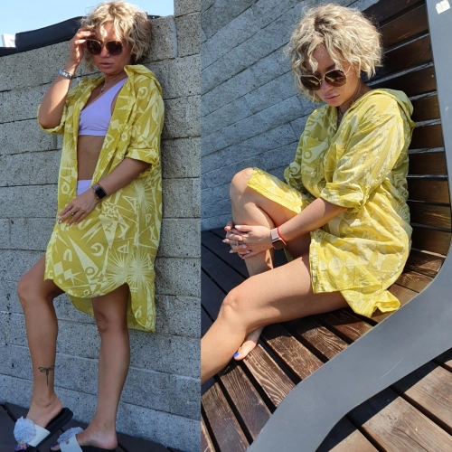 Платье-рубашка желтого цвета MODLAV ML3064-14