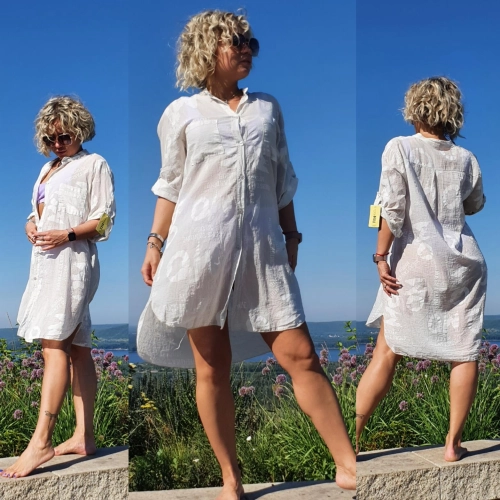 Платье-Рубашка бежевого цвета MODLAV ML3808-4