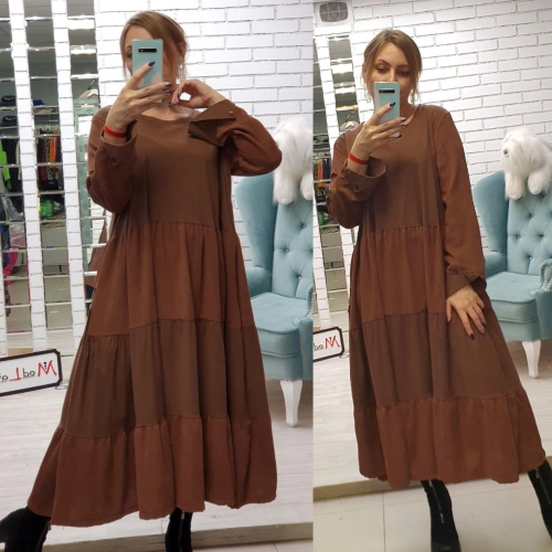 Платье комбинированное коричневого цвета MODLAV ML4185-36