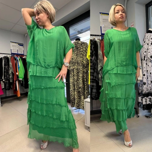 Платье воздушное легкое зеленого цвета MODLAV ML4239-783