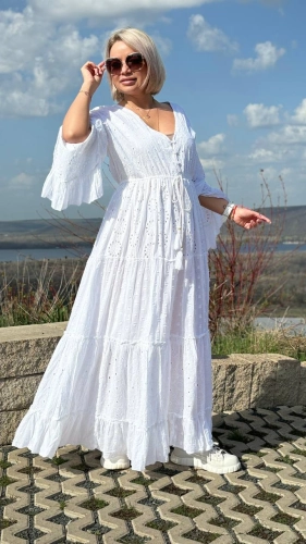 Платье кружевное из Индии белого цвета MODLAV ML5103-1