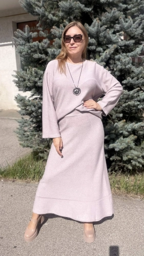 Костюм двойка с Юбкой цвета пудры MODLAV ML6927-299
