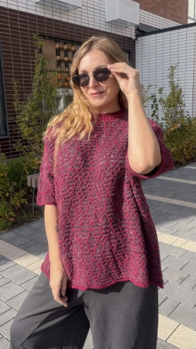 Джемпер ажурный бордового цвета MODLAV ML6979-20