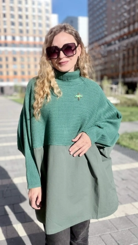 Туника в стиле Бохо зеленого цвета MODLAV ML7022-783