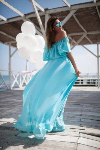 Платье голубого цвета MODLAV 120-381-9